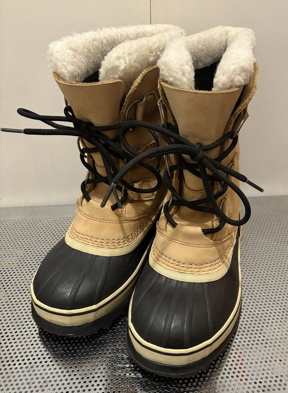 Sorel Caribou Waterproof Snow Boots Buff Mens Size 6 Women’s 7.5 EU38