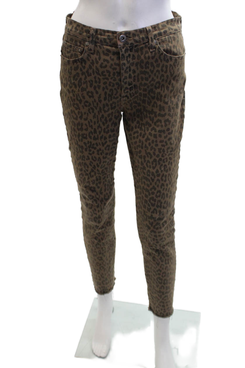 Pistola Womens Animal Print High Rise Skinny Leg Jeans Brown Black Size 26Free Shipping in US $100+ Orders | $6.95 Orders Below