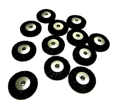 1'' Bristle Brushes Stiff Hard Unmounted 1/8'' Center Hole Wheel 12pc