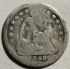 1849 Seated Liberty Half Dime — Circulated Det. 🔥 Better Date