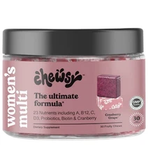 Chewsy Women's Multivitamin Fruity Chews 30 Count Nutritional Supplement Travel