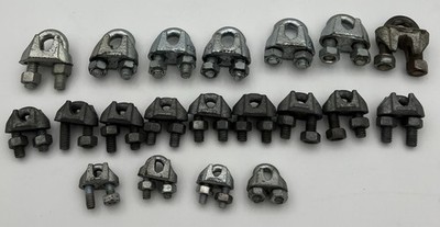 Wire Rope U-Bolt Clamp Lot Of 20 Pieces 3/8, 5/16, 1/4 