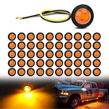 50 PCS 3/4 Round Clearance LED Front Rear Side Indicator Bullet 50Pcs Amber