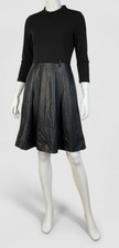 Calvin Klein Women's Black Faux-Leather A-Line Dress Size 8