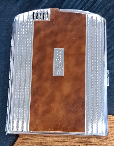Vtg Ronson Mastercase Cigarette Case Lighter Tortoise Art Deco ERW Untested