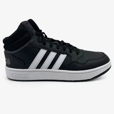 Adidas Hoops 3.0 Mid Black White Mens Athletic Sneaker
