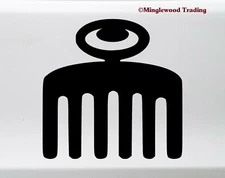 Duafe Vinyl Sticker - Adinkra Symbol Feminine Beauty Wooden Comb - Die Cut Decal