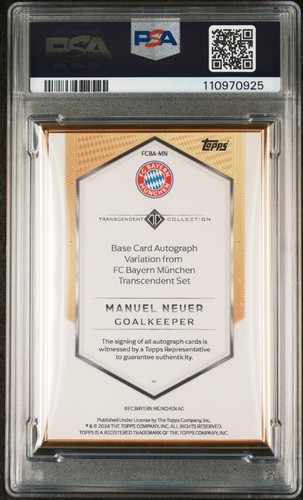 Topps Transcendent Manuel Neuer/19 On Card Auto PSA 9 COMO NUEVO POP2 #FCBA-MN - Imagen 2 de 2