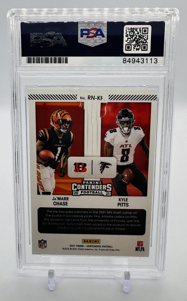 JAMARR CHASE/ KYLE PITTS DUAL SIGNATURE Contenders Rookie Round 1 PSA/DNA AUTH - Image 2 of 3