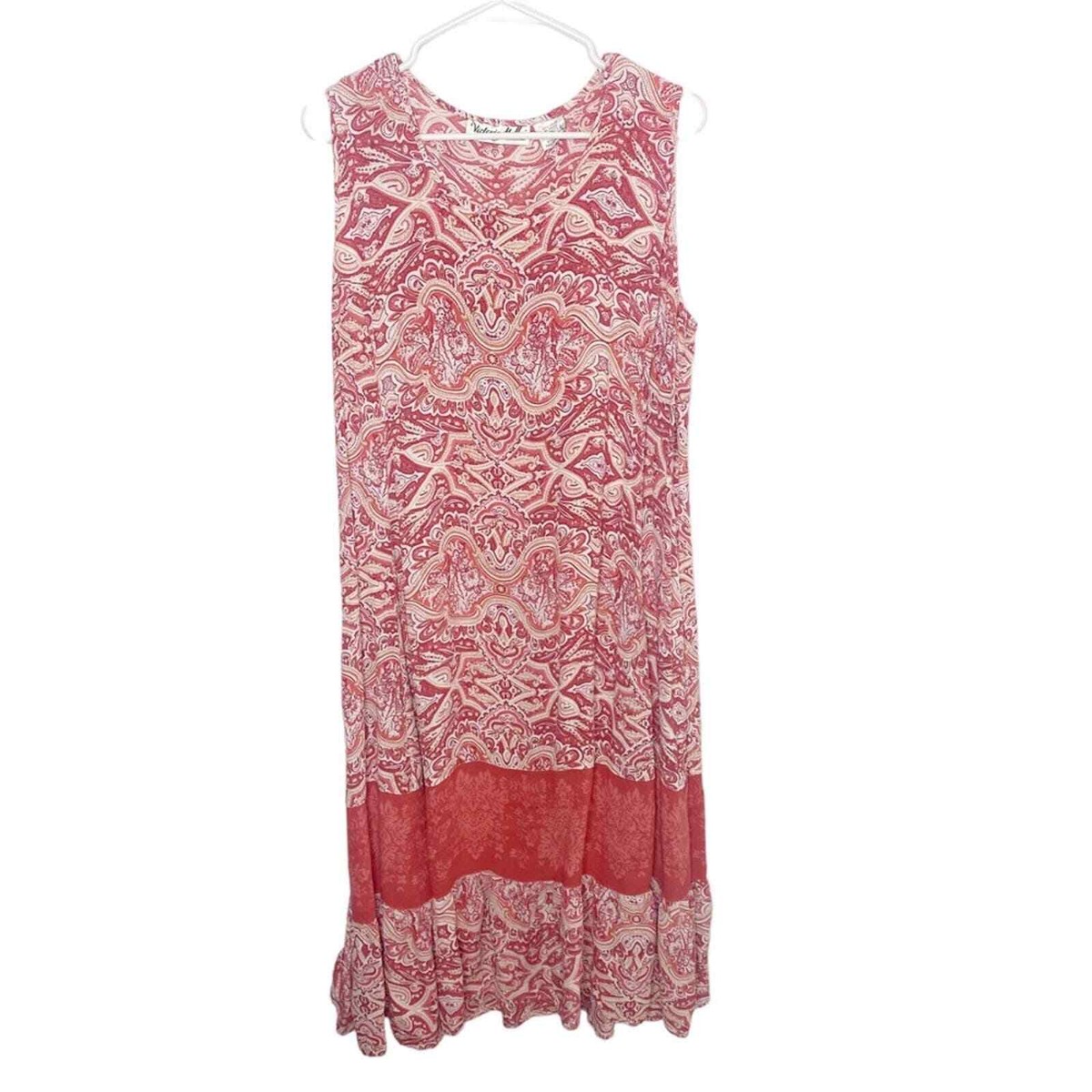 Vintage boho Macy dress size large oversized pink casual lightweight travel N