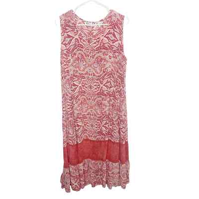 Vintage boho Macy dress size large oversized pink casual lightweight travel  N | eBay