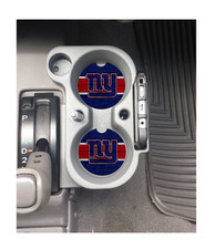 NEW YORK GIANTS WOOD-GRAIN DESIGN RUBBER CAR COASTERS SET (2) NFL