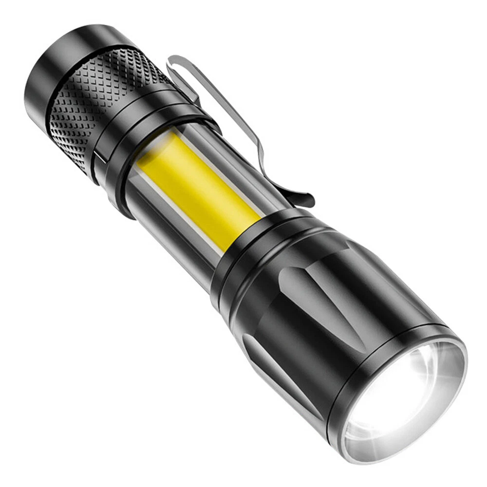 Waterproof Emergency Torch Telescopic Zoom XPE COB LED Torch Flashlight  Type-C USB Charging Camping Flashlight