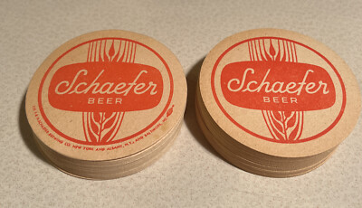 Vintage Lot of 40 1960 s 3.5  SCHAEFER BREWING CO. Coasters NOS Single Sided