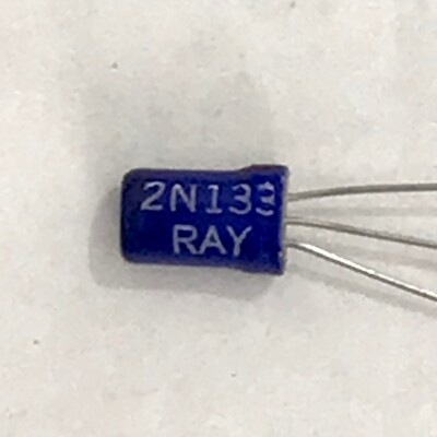 NEW NOS Raytheon Tiny Blue Transistor 2N133 With Packet Tested With Specs