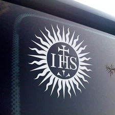 Society of Jesus IHS Vinyl Decal Jesuit Catholic Symbol Sticker Car Laptop Wall