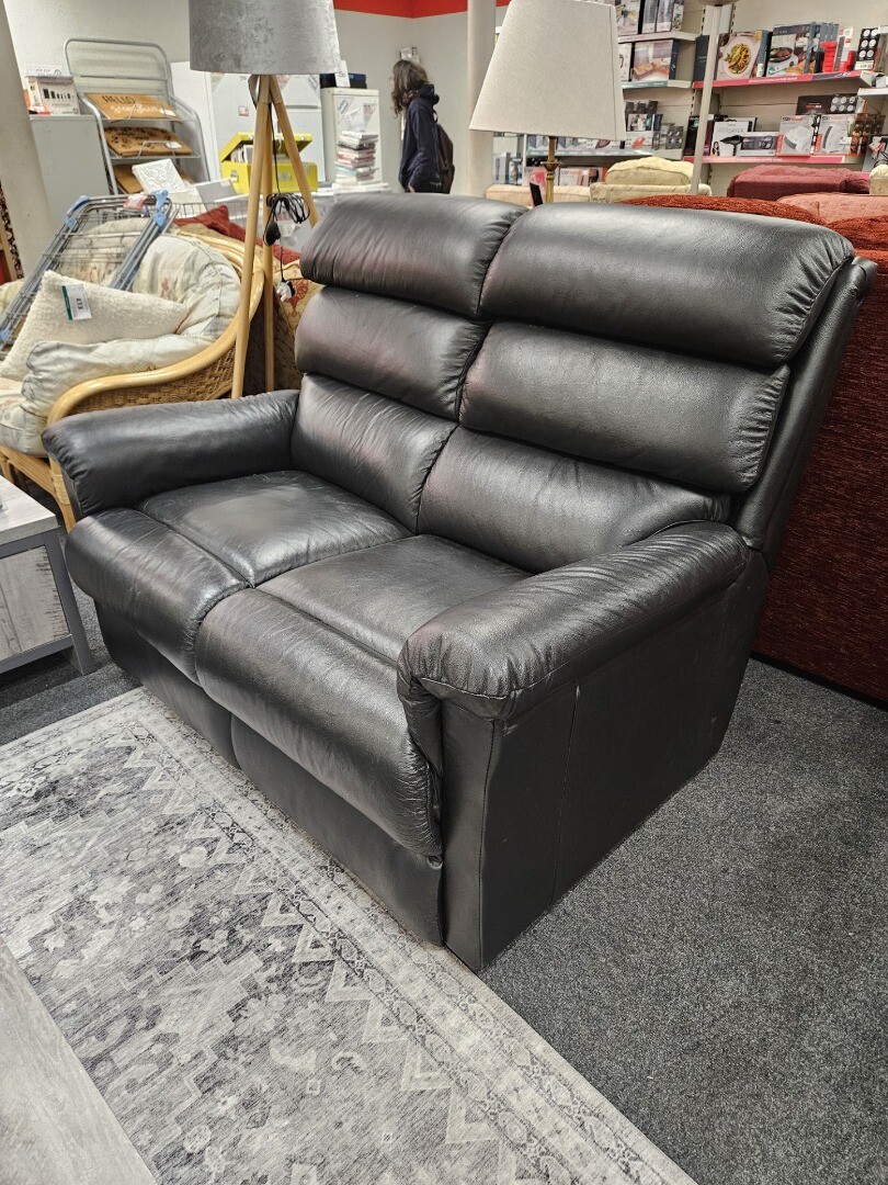 LaZboy Black Leather Sofa CS L36 eBay