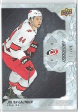 19/20 UD ENGRAINED JULIAN GAUTHIER #55 EBONY ROOKIE CAROLINA HURRICANES /49