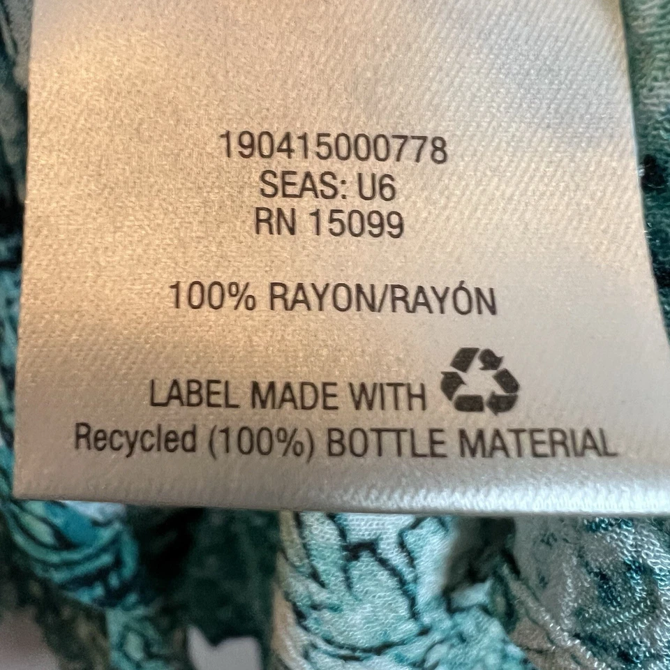 Blusa para mujer Laura Scott talla 2X verde dividida cuello en V manga corta ligera Foto 4 de 4