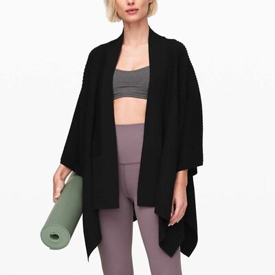 Lululemon dream weaver wrap poncho cashmere blend black one