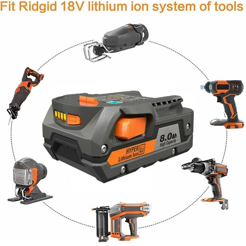 1/4PC For Ridgid R840085 8.0Ah Lithium Battery Rigid 18Volt R840087 6.0Ah Tool - Picture 3 of 30