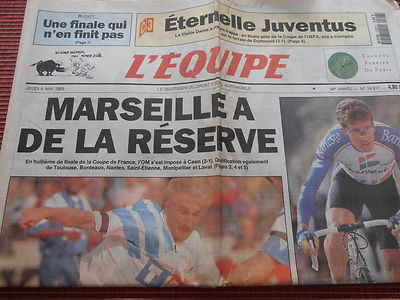 JOURNAL L'EQUIPE / MARSEILLE / OM / CUP DE FRANCE / 06 / 05 / 1993 (Ref. C)