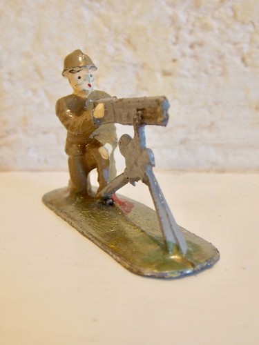 FRANCE Lead Soldier Machine Gun Paint Excellent Base Detailed - Picture 5 of 7