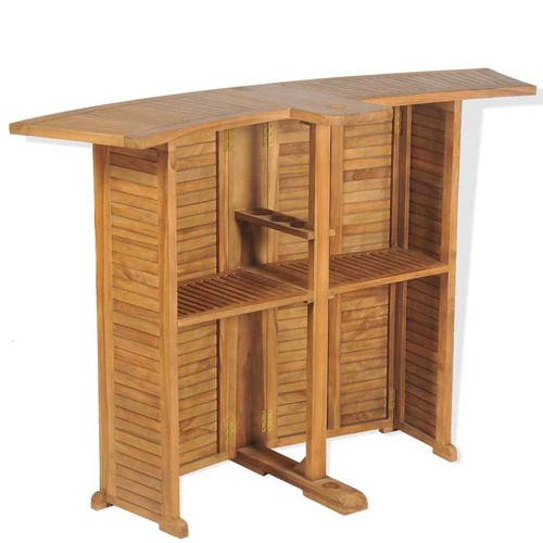 Teak Gartenbar Set 3-tlg. Klappbar Garten Tresen Barhocker Gartentheke vidaXL - Bild 7 von 12