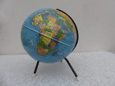 ⭕ancien et joli globe terrestre mappemonde vintage  en métal Cartes TARIDE