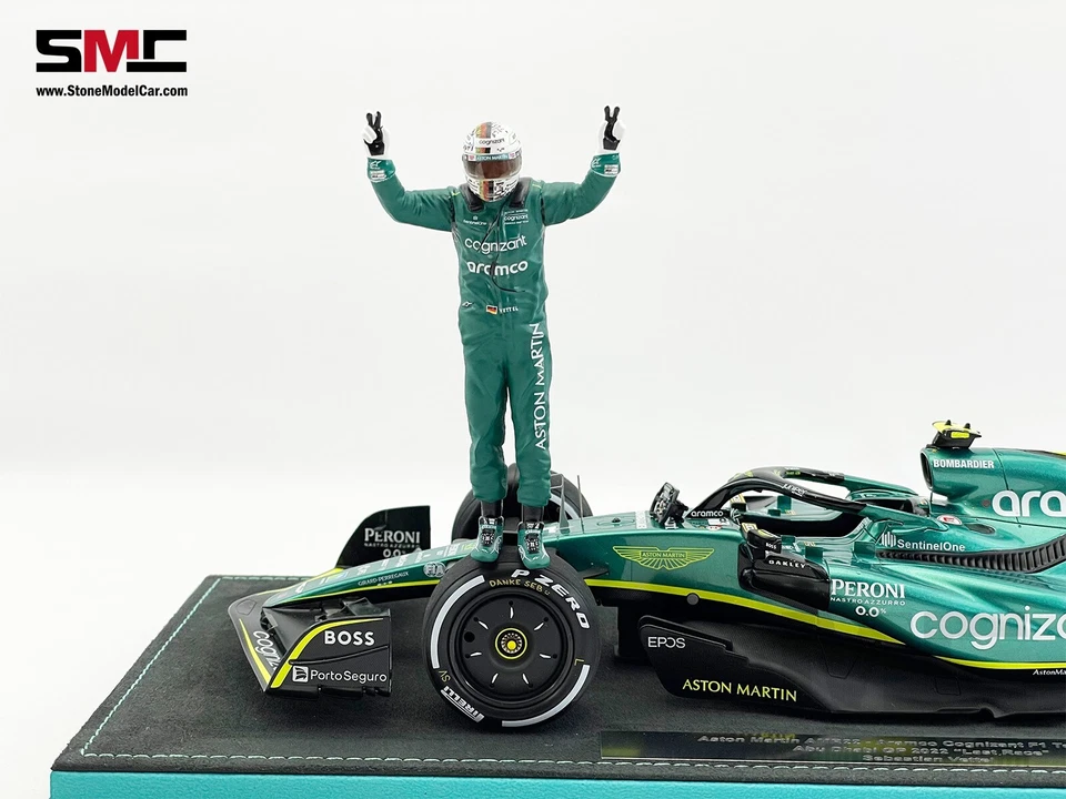 Aston Martin F1 AMR22 #5 Sebastian Vettel Abu Dhabi GP 2022 Spark 1:18 Figure - Image 3 of 4
