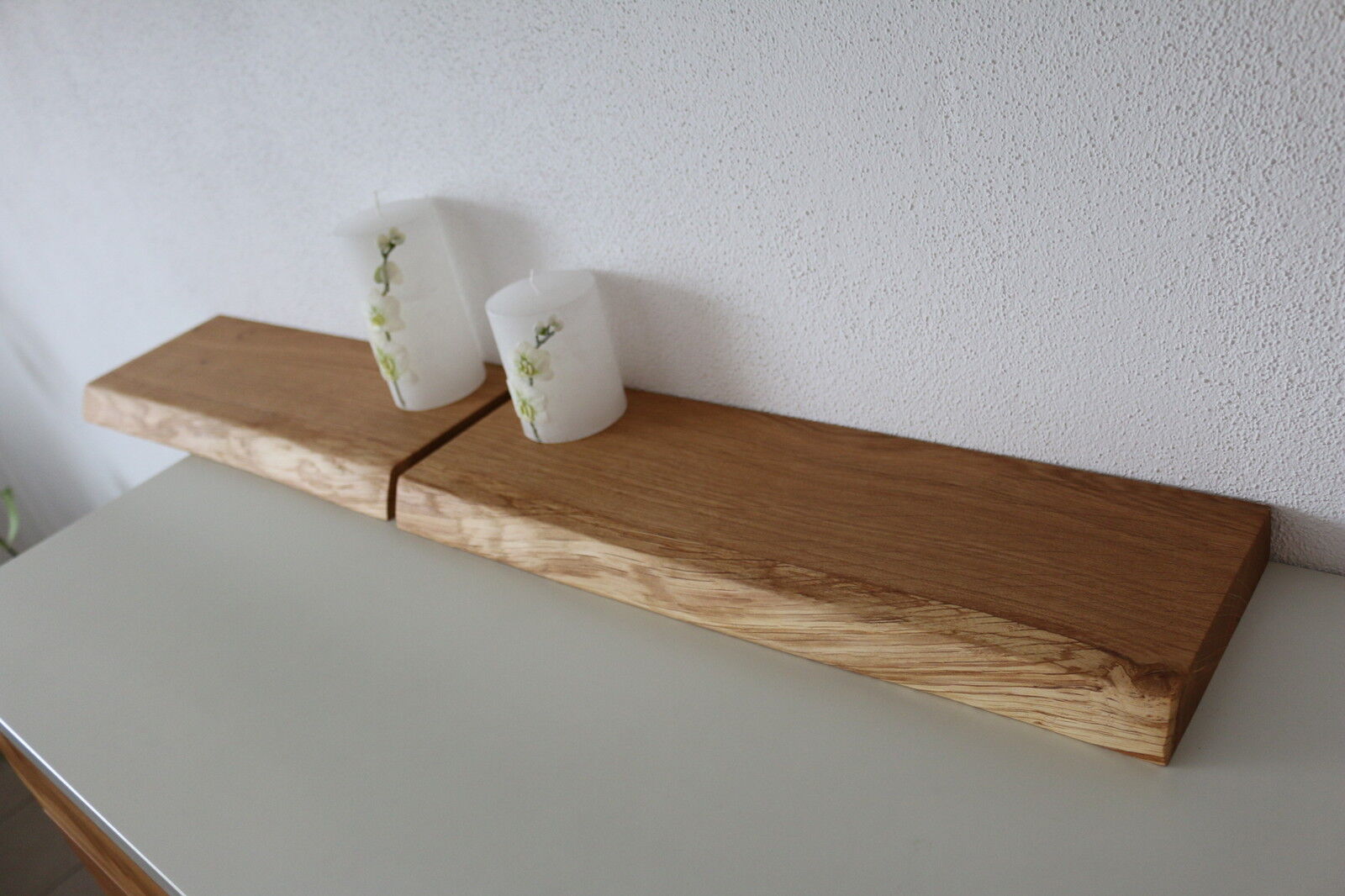 2xWallboard Oak Wild Solid Wood Board Shelf Steckboard Shelf Board Tree Edge ! Limitowana ilość, standard
