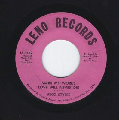 GIRLS  SOUL 45  Vikki Styles (Vicki Williams)  Leno  1532