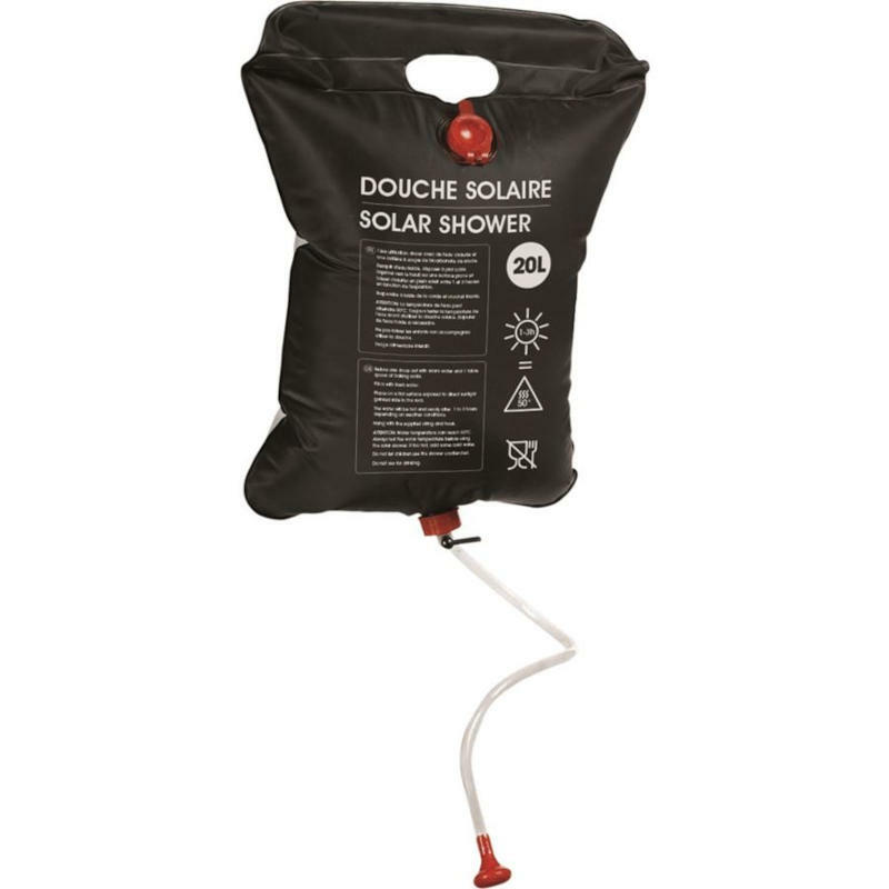 Ducha Solar 20L Bolsa Negra Portátil Camping Furgoneta Camper 4x4 MTB