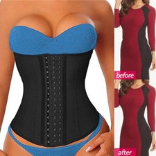 Women Latex Waist Trainer Cincher Corset Body Shaper Tummy Control Girdle Belt 