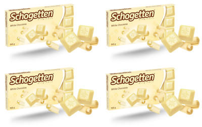   4x SCHOGETTEN WHITE CHOCOLATE  - MILK  CHOCOLATE BAR - 100G - DELICIOUS  