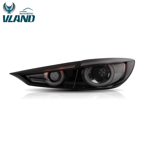 Left + Right Side VLAND LED Halo Taillights Assembly For 2014-2018 Mazda 3 Axela - Picture 3 of 12