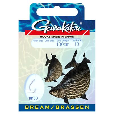 Gamakatsu Brassen Feeder LS-1810 100cm - 10 gebundene Angelhaken, Feederhaken  