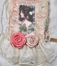 Fantasy Water NYMPH Tethys-GODDESS CERCE Lace junk journal handmade Mixed Media