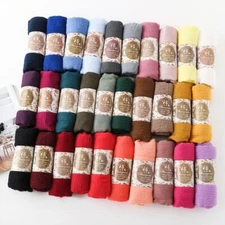 Women's Headscarves Solid Cotton Blend Breathable Muslim Scarf Shawls and Wraps