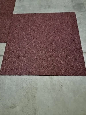 EZYCARE 20 x Carpet Floor Tiles 5m2 Box Heavy DUTY Retail Office Flooring Maroon