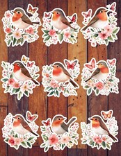 Brown Bird Butterfly Vinyl Die Cut Stickers Set Scrapbooking Laptop Waterbottle