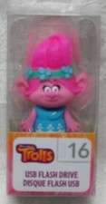 NIP Trolls Poppy Flash Drive 16GB USB 2.0 eKids DreamWorks Keychain Compact Girl