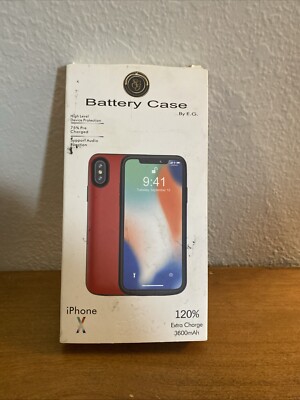 iPhone X/XS Battery Charging Case by E.G. -  3600mAh  red