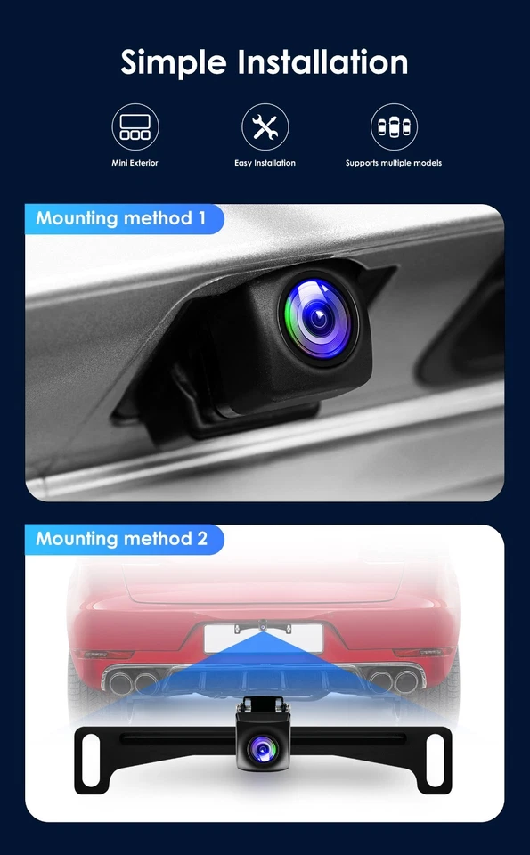 AHD Car Rear View Backup Camera CMOS 170° Parking Reverse Back Camera Waterproof - Image 3 of 4