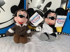 The Disney Store Mickey TOGA and PILOT Bean Bag Plush NWT