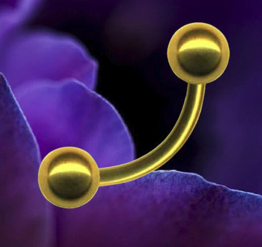 PIERCING BANANE mit INNENGEWINDE 1,2 x 8 mm I Echt 585 MASSIV GOLD I 46015-8 I - Bild 3 von 4