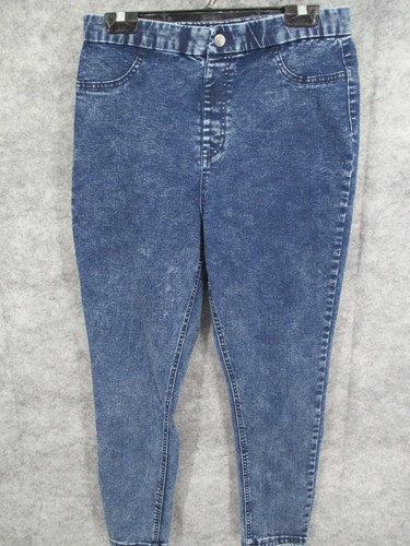 High Rise Acid Wash Jeggings Blue 