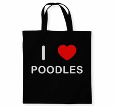Poodles I Love Tote Bag Reusable Cotton Shopping Bag