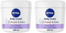 Image of 2X NIVEA Body Repair & Care Cream (400Ml Jar), Sensitive Moisturising Cream