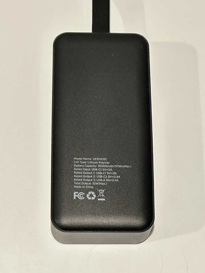 Cargador Portátil Energizer 30.000 mAh Max 15W UE30035C Banco de Alimentación con LCD USADO Foto 2 de 2